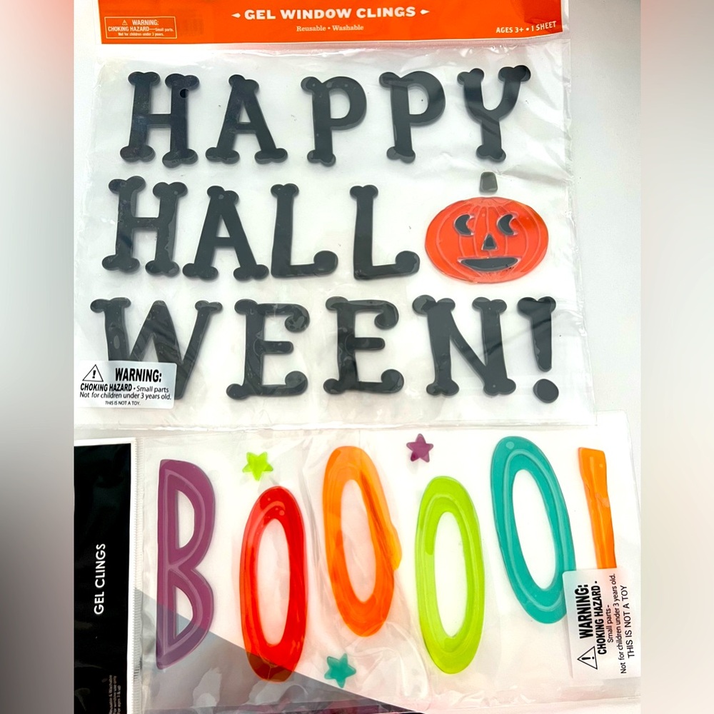 Set of 2 Halloween Gel Window Clings